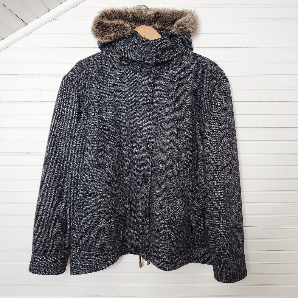 Wearmaster Outerwear Field‎ Garment Wool Blend Hooded Jacket Size L